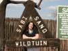Shelley Hess - at the entrance to the Sabi Sands Private Game Reserve